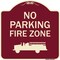 Signmission Designer Series-No Parking Fire Zone With Graphic Burgungy, 18" x 18", BU-1818-9818 A-DES-BU-1818-9818 - alternate 1